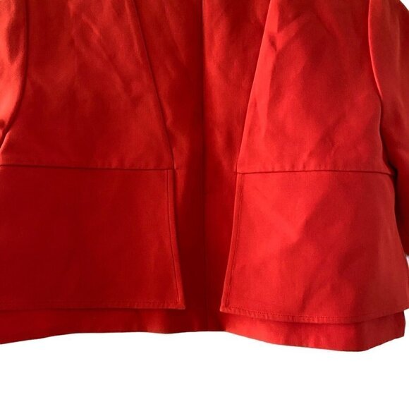 Rosie Assoulin High Neck Solid Red Crop Top Blouse Shirt Side Slit One Size - Picture 4 of 10